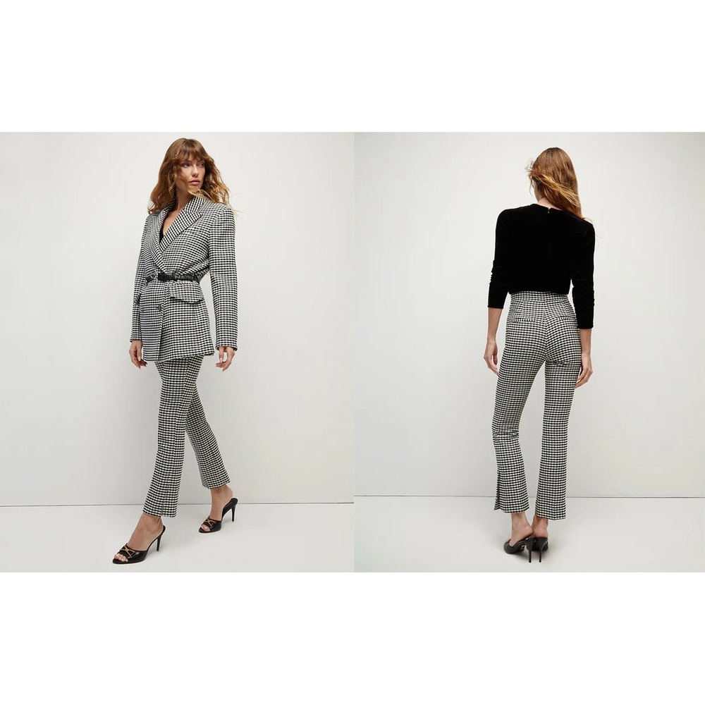 Veronica Beard Houndstooth Dickey Double Breasted Blazer Black White Women Large - Picture 3 of 13